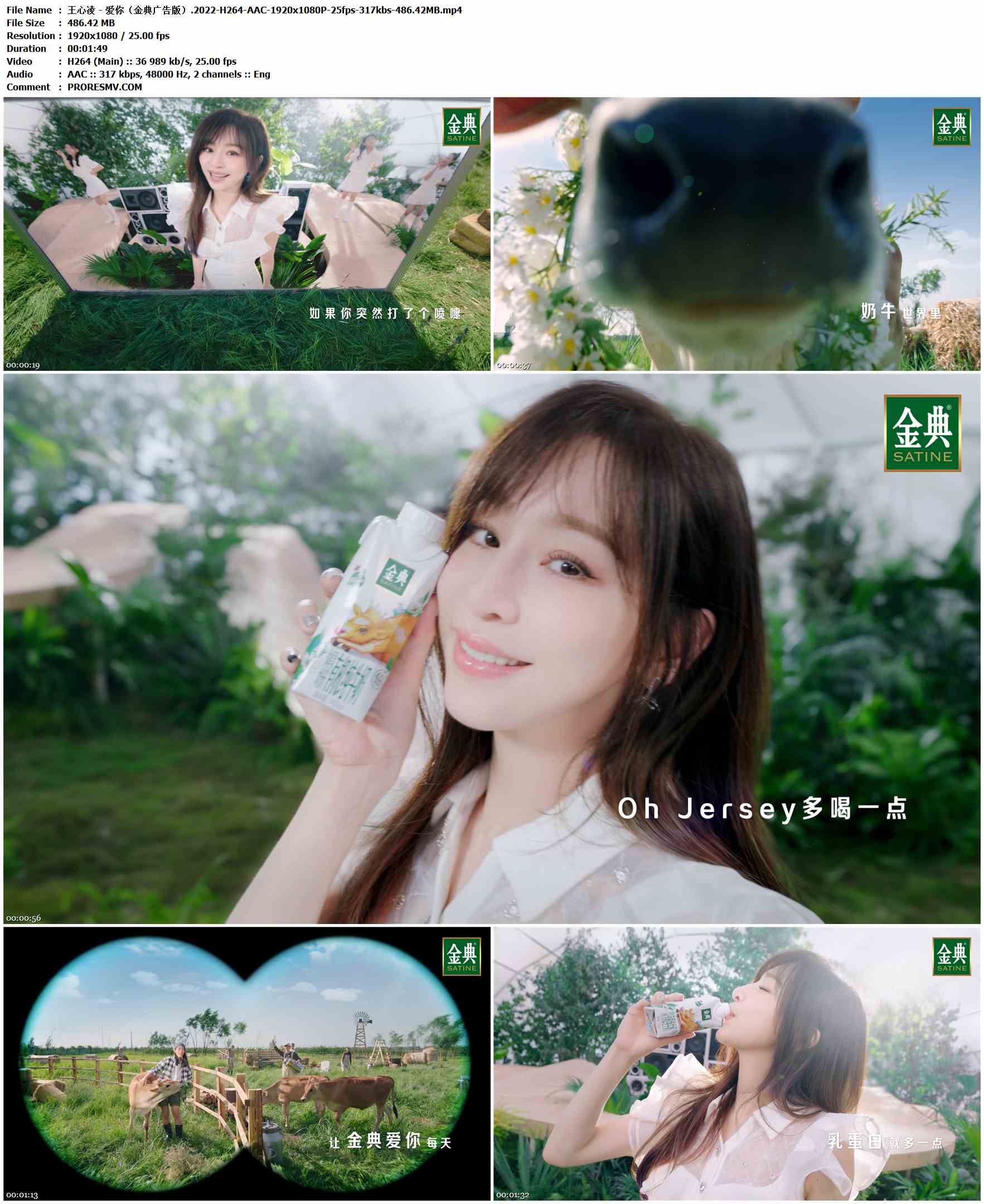 王心凌 - 爱你（金典广告版）.2022-H264-AAC-1920x1080P-25fps-317kbs-486.42MB官方MV_高清MV